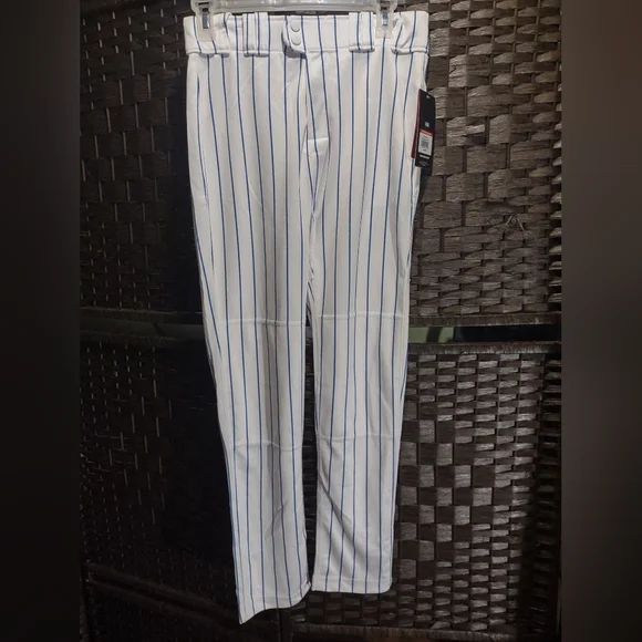 Rawlings Jogger Fit White Blue Pinstripe Baseball Pants Youth XL - Picture 1 of 5